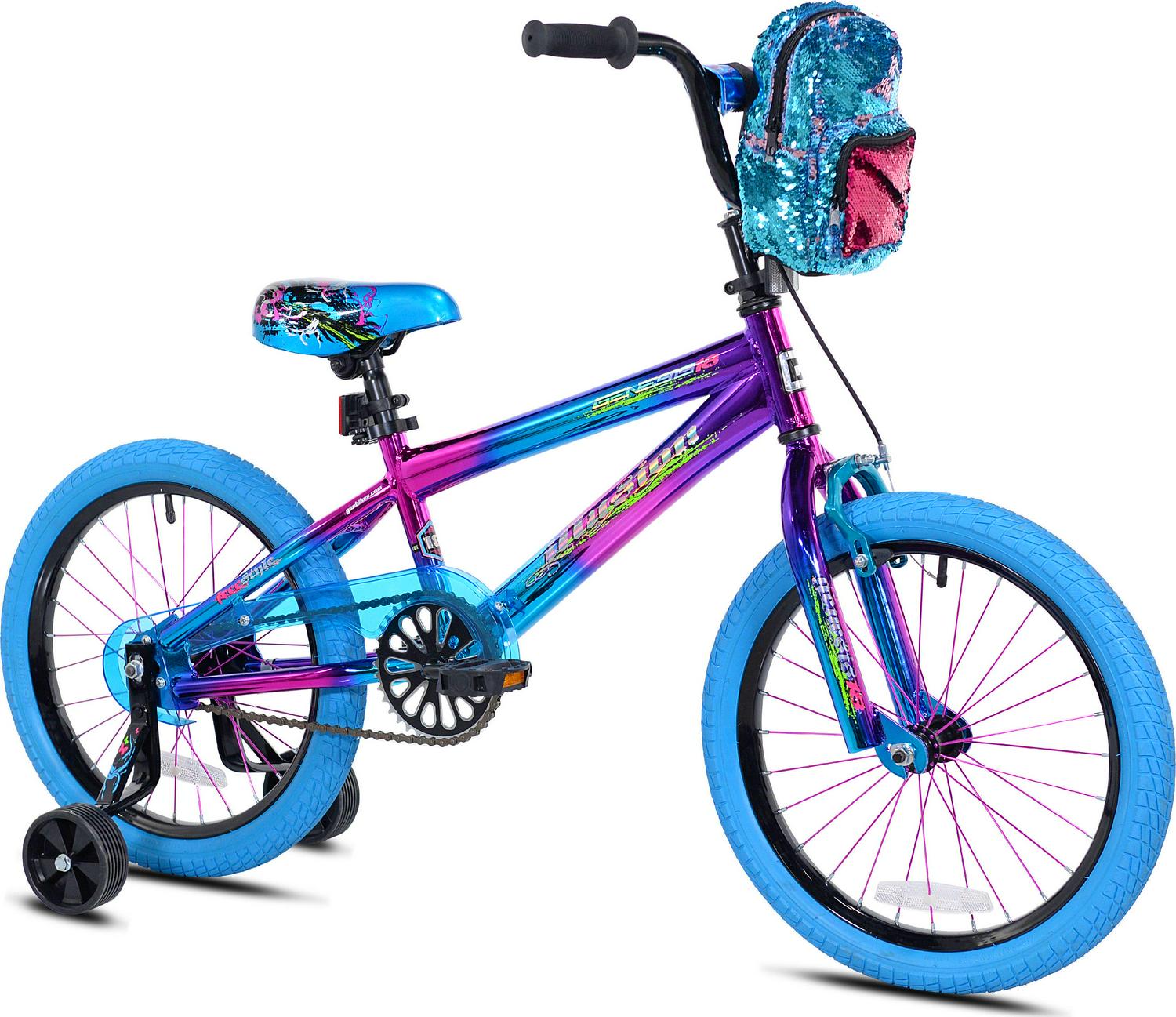 5EB38E81-BD0A-9958-AEC2-D4EA21094518 Genesis 18 Illusion Girl's Bike, Blue/Purple - Image 1